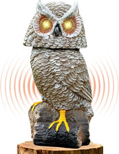 Solar Powered Garden Owl with Motion Detection, Rotating Head, Realistic Hoots a