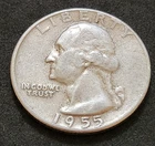 1955 Washington Quarter • 90% Silver • Circulated • X110