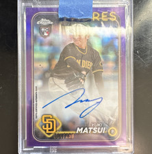 2024 Topps Chrome Yuki Matsui Rookie Autograph Purple Refractor /250 Padres