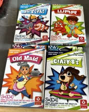 4 Children’s Card Games - War, Go Fish, Old Maid, And Crazy Eights. Brand New 