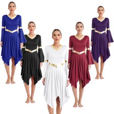 Womens Liturgical Praise Dance Dress Church Worship Dancewear Modern Performance