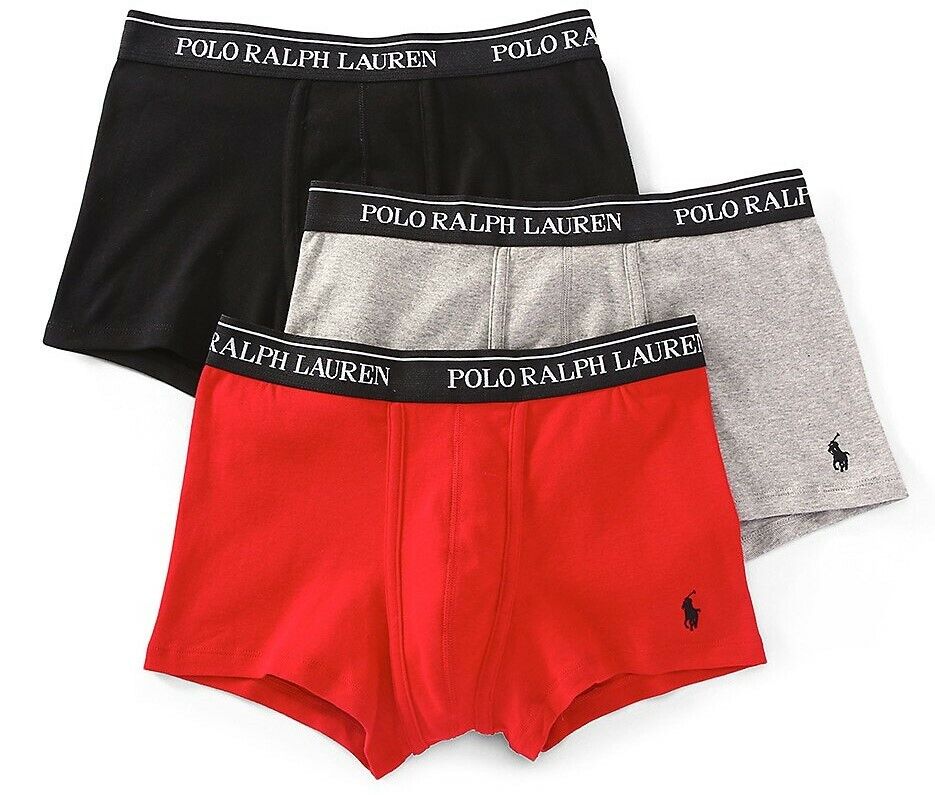Polo Ralph Lauren Boxer Briefs Mens Underwear 3 Pack Gray Black