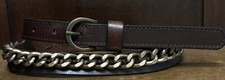 Banana Republic Brown Leather Belt Goldtone Hardware Sz XS/30 3/4 Wide VGUC
