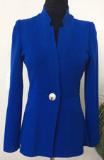 Exclusively Misook Women’s Blue Acrylic Blend Knit Jacket Size Xs Euc! Ret.$398