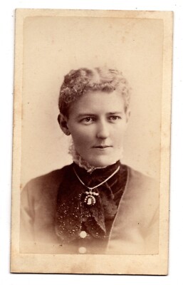 Antique CDV Circa 1880s Dan W. Smith Gorgeous Lady Lace Dress Saginaw City