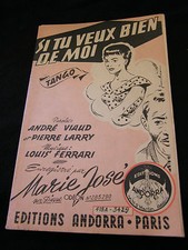 "Partition Si tu veux bien de moi Marie Jos  Rio Mina Marima Music Sheet"