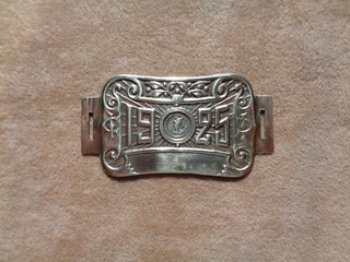 ANNÉE 1925 PLAQUE FISCALE DE VÉLO EN LAITON CARTOUCHE VIERGE