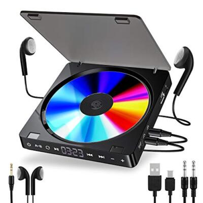 Gueray Tragbarer CD Player 1200 mAh Persönlicher Wiederaufladbar MP3 CD Discman