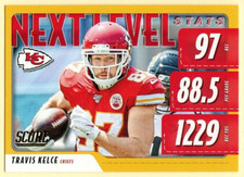 2020 Score Football Travis Kelce Next Level Stats Gold insert #NLS-TK Chiefs