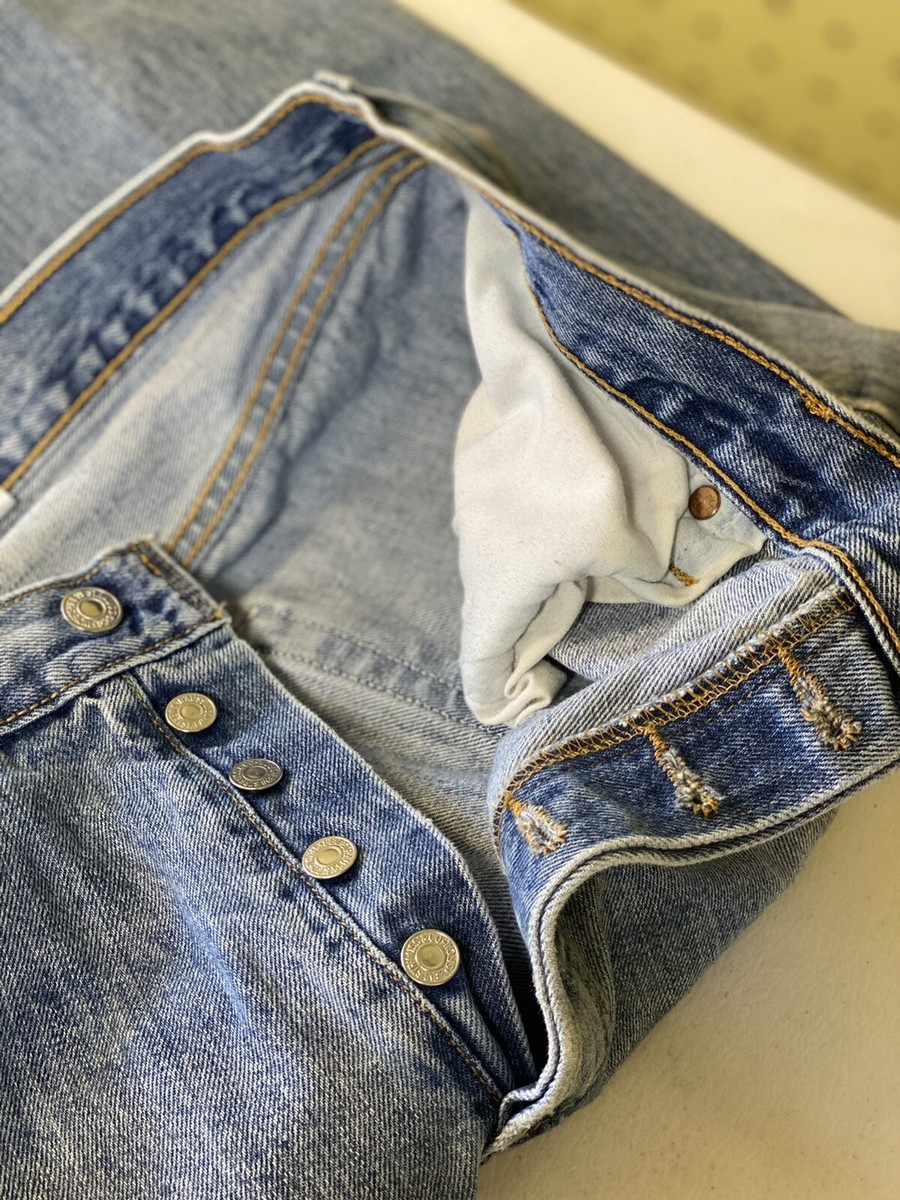Vintage 90's Levis 501 XX 36x33 Denim Jeans Made in Mexico Button