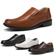 Men's Formal Business Slip On Dress Shoes Square Toe Loafer Shoes