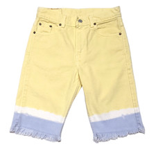 Vintage Levi's Dyed Denim Bermuda Shorts Youth 16 26x10 Yellow Blue Y2K Rare