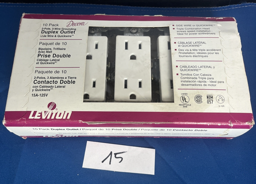 LEVITON ERDUNGSSTECKDOSEN BOX MIT 10, 2 POLIG 3 DRAHT 15A-125V - 5325-AMP - Bild 7 von 7