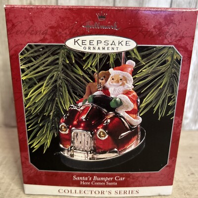 HALLMARK HERE COMES SANTA #20 SERIES 1998 CHRISTMAS ORNAMENTS SANTA'S BUMPER CAR