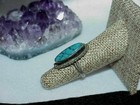 Antique Sterling Silver Mexico Kingman Oval Turquoise Ring Size 5.5 Vintage  — photo 3