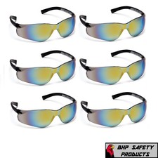 PYRAMEX ZTEK SAFETY GLASSES GOLD MIRROR LENS SUNGLASSES Z87 S2590S 6 PAIR 