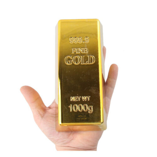 Fake Gold Bar Plastic Golden Paperweight Home Decor Bullion Bar Simulatio'Z8 - Picture 1 of 11