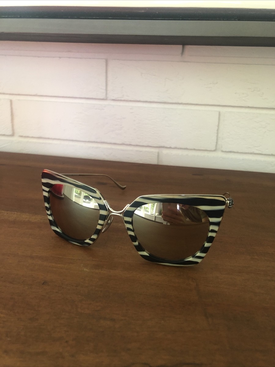 CHROME HEARTS Laurita Lynn sunglasses zebra stripe mirror  display picture 1