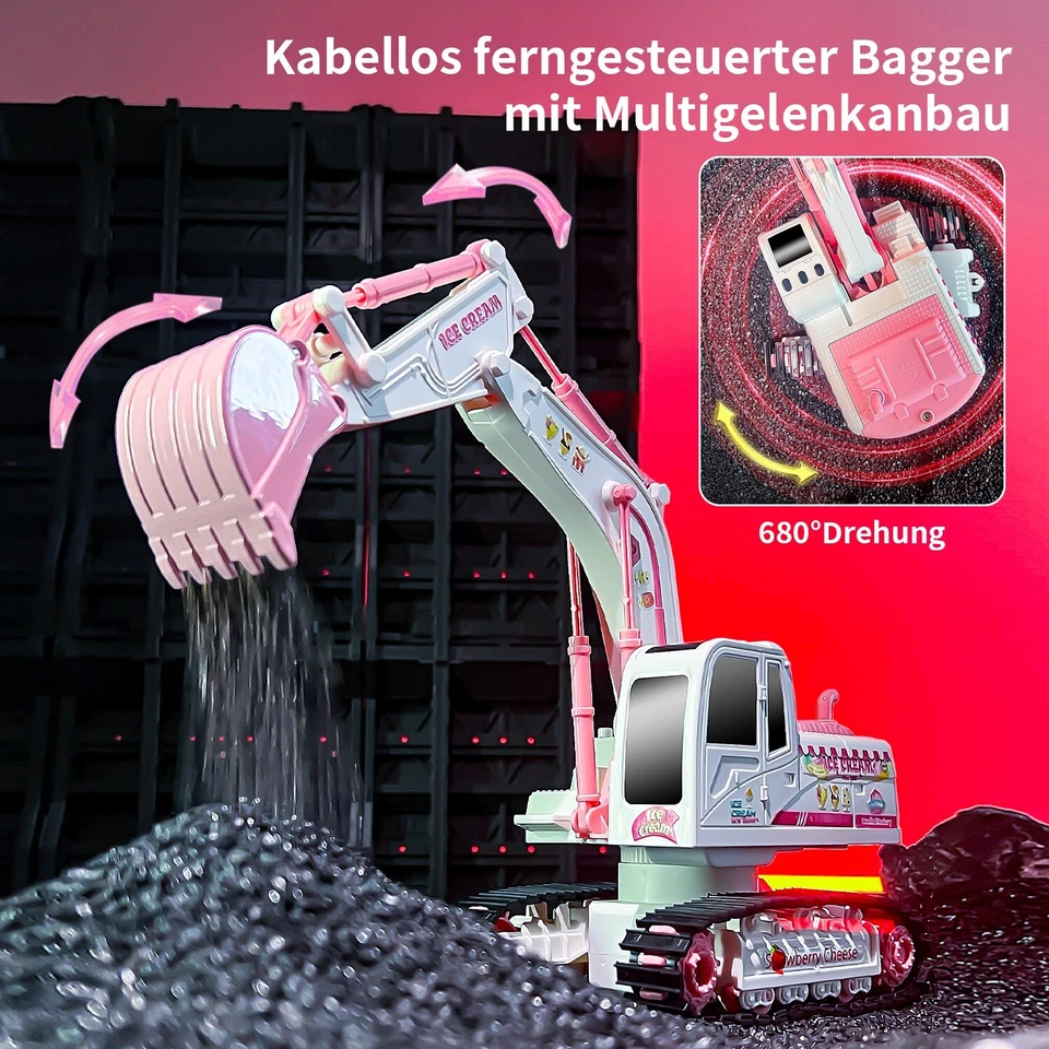 Ferngesteuerter Bagger Mädchen, 1:24 RC Bagger Ferngesteuert, Traktor - Bild 4 von 4
