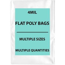 Multiple Sizes Clear Poly Bags 4Mil Flat Open Top Plastic Packaging Packing LDPE