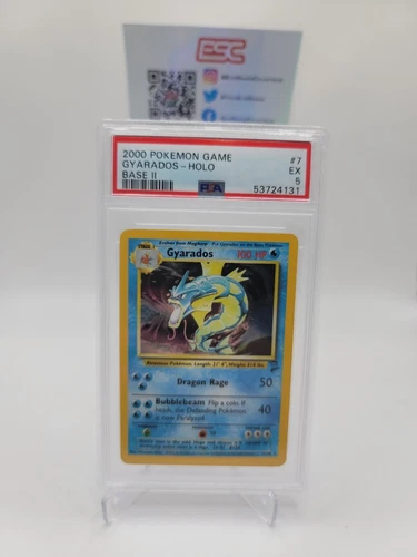 PSA 5- 2000 Pokemon Game Gyarados Holo Base Set II #7/130