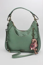 Chala Teal HoBo HandBag w/Sweet Rose Flamingo Coin Purse/keychain, Faux Leather