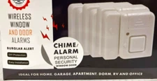 Wireless Window Door Alarms 3-Pc Chime Alert Personal Security DIY Easy Install
