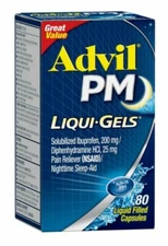 Advil PM Liqui-Gels 200mg Capsule - 80 Count EXP 02/2026+