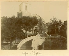 France, Orgon, Escalier de l'église, ca.1908, Vintage citrate print  Vintag