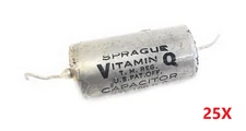 Lot of 25 Vintage Sprague Vitamin Q 0.47uf 100VDC Capacitors Guitar Tone Caps