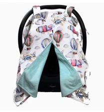 Dear Baby Gear Infant Car Seat Canopy Cover Opening Airplanes Hot Air Balloons