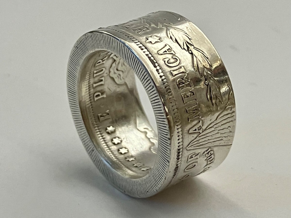 1921 Morgan Silver Dollar American Heritage Coin Ring Size 7~ 13