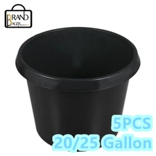 5Pcs 20/25Gallon Fabric Grow Round Plant Pot Black Garden Nursery Plastic Pot
