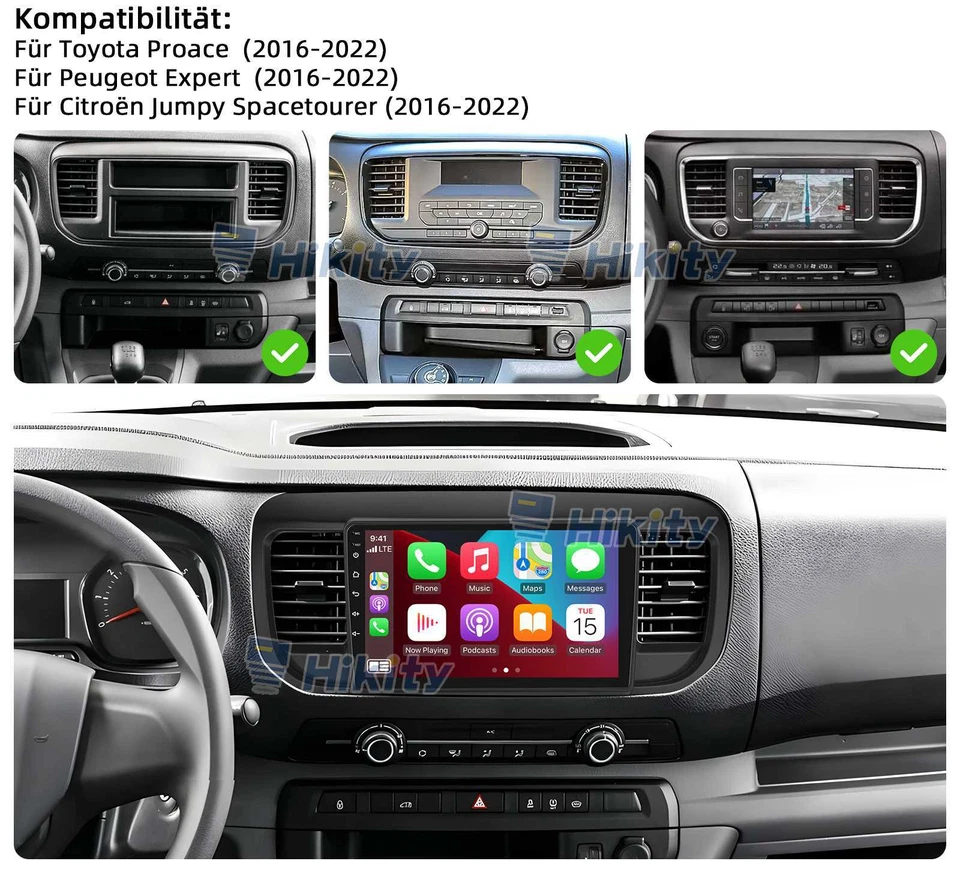 DAB+ 8Core Android13 Carplay Autoradio Für Citroen Jumpy Peugeot Expert GPS Navi - Bild 2 von 4