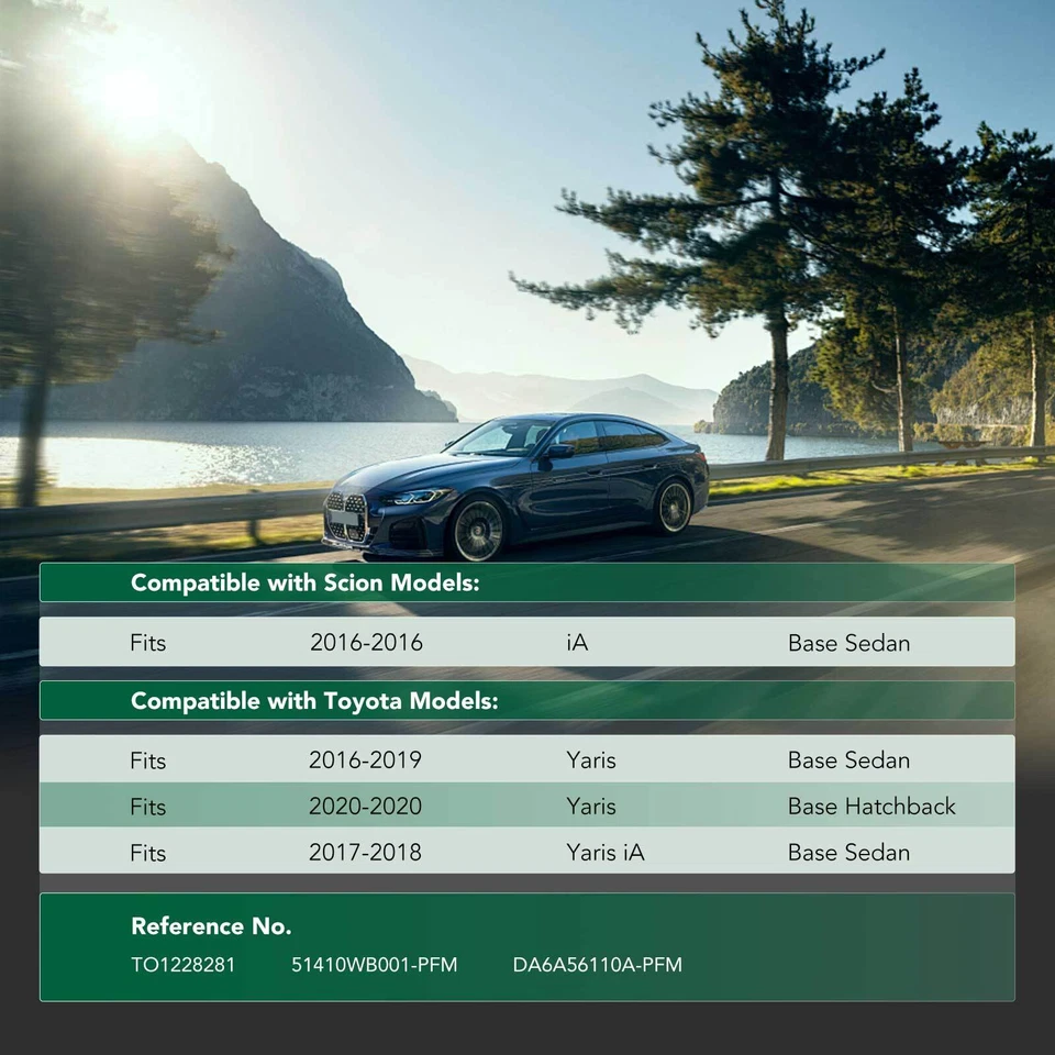 Protetor contra respingos de motor dianteiro inferior lateral para Toyota Yaris 2016-2020 Scion iA 2016 - Imagem 2 de 4