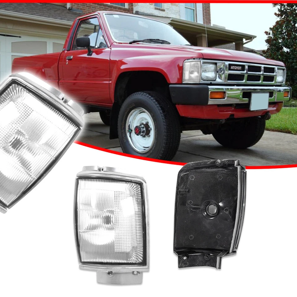 透明镜头前侧标记角灯适用于 1984 - 1986 年丰田皮卡 & 4Runner — 第 3/4 张图片