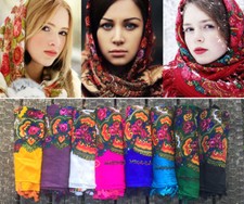 Vintage Style Floral Patterned Scarves With Tassels Cotton Russian Scarf