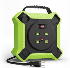 45 FT Retractable Extension Cord Reel Heavy Duty 14AWG/3C SJTW Power Cord Reel w