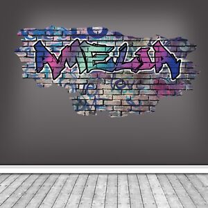 3d Graffiti Name Custom Personalized Vinyl Wall Sticker Diy Room Decor Kids Ebay