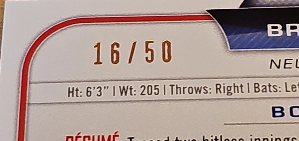 2015 Bowman Purple Ice /50 Bryan Mitchell #127 Rookie RC - Image 4 of 4