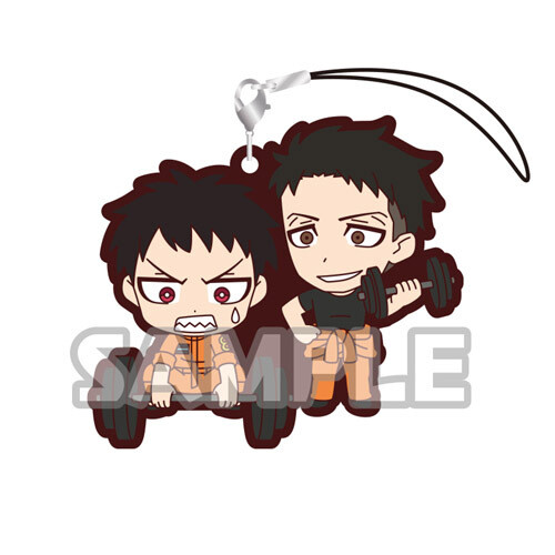 Fire Force Akitaru Oubi, Shinra Kusakabe Duos Rubber Phone Strap NEW - Picture 1 of 1