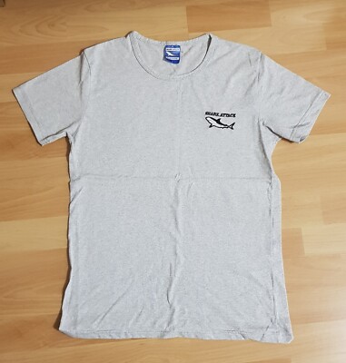 SHARK ATTACK T-Shirt Jungen Shirt Basic Sport Freizeit Grau Gr. 176 