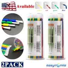 200Pcs Dental Disposable Micro Brush Bendable Applicator 4 Assorted Regular 10CM