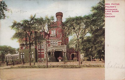 Postcard Mrs. Potter Palmers Residence Lake Shore Drive Chicago Illinois
