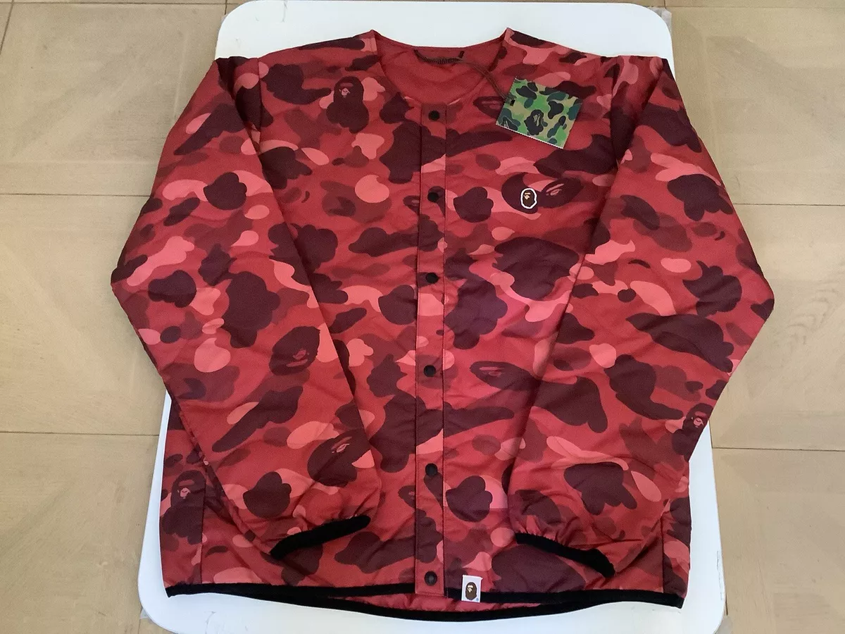 AUTHENTIC A BATHING APE BAPE COLOR CAMO LIGHT WEIGHT DOWN JACKET RED NEW MENS L