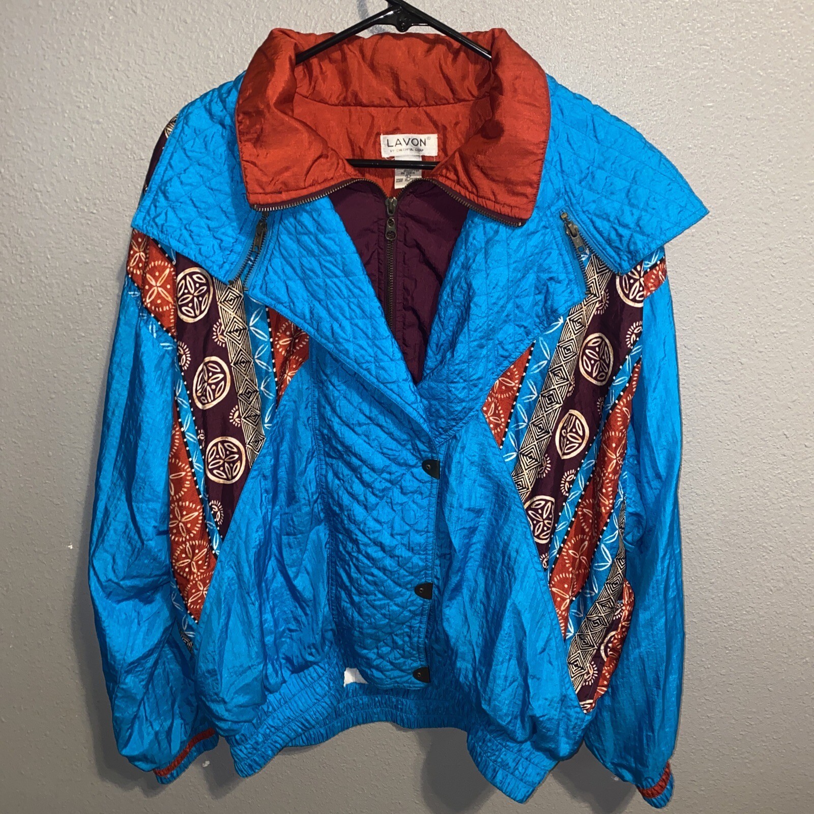 Vintage Lavon by Cheerful Corp. Full Zip Windbreaker Jacket Women’s Large! GREAT