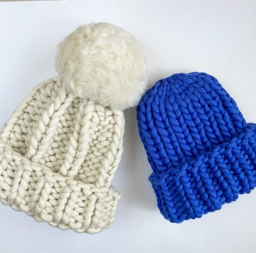 Chunky Knit Beanie, Hand Knitted Winter Hat, Womens Merino wool Hat - Picture 17 of 18
