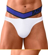 Adannu Brand Men's Laser Belt High Waist Underwear Soft Modal Pouch Briefs