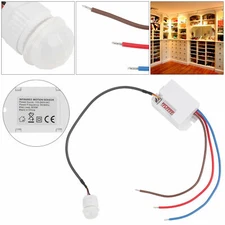 360° Mini Recessed PIR Ceiling Garderobe Motion Sensor Detector Light Switch XL