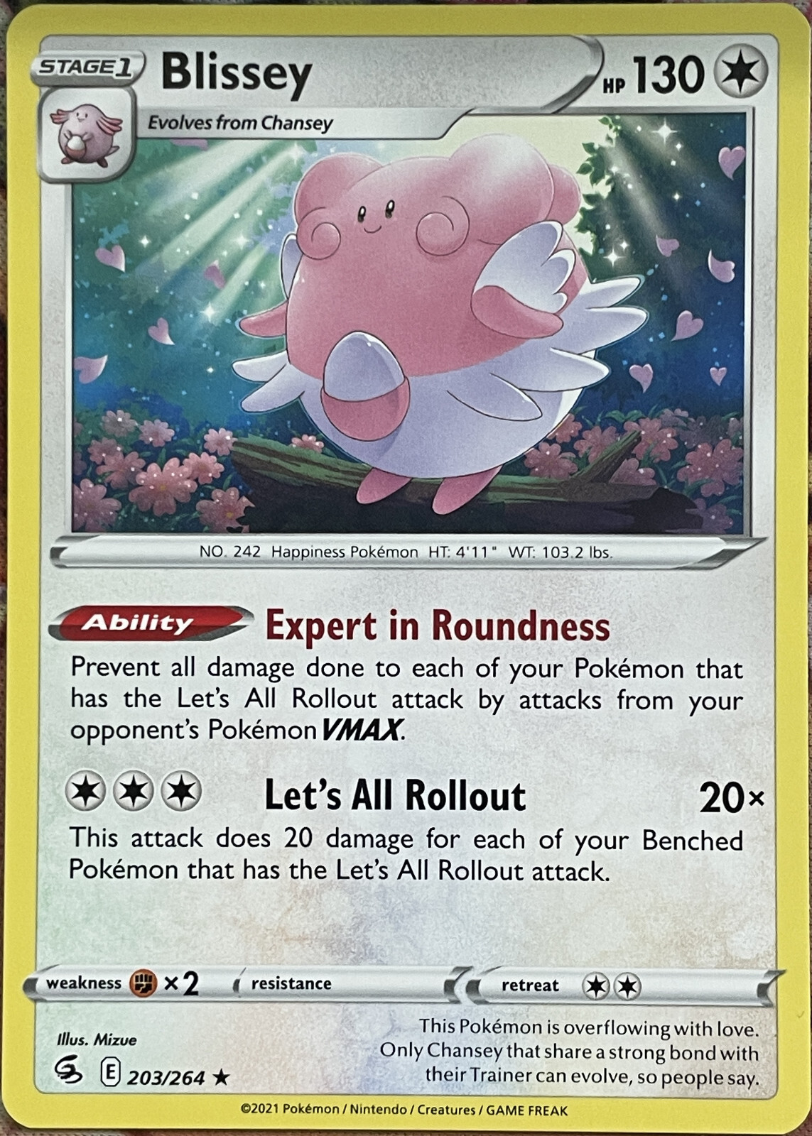 Blissey Rare - 203/264 - Fusion Strike Pokemon 2021